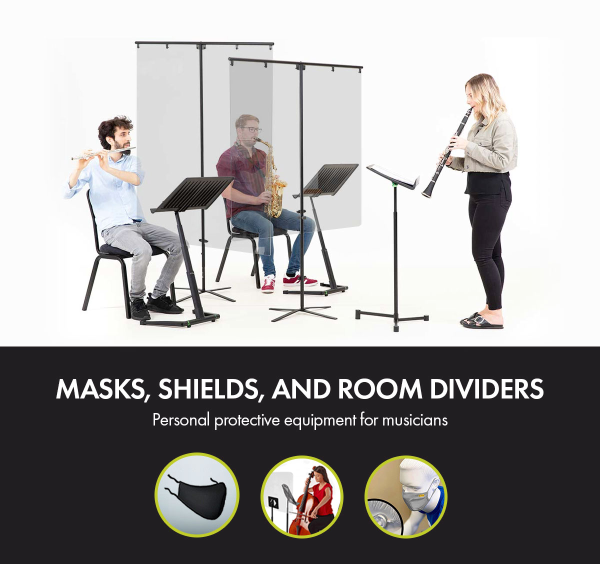 Shop masks, shields, and room dividers
